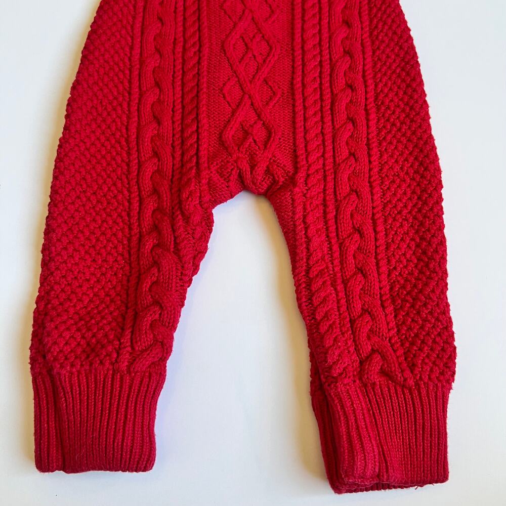 Hanna Andersson Red Baby Knit Overalls 70cm - Picture 3 of 11